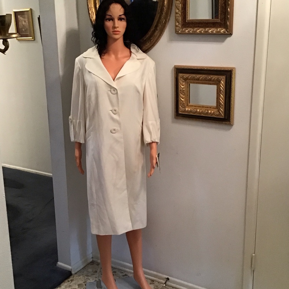 Nine West Cream Button-Down Skirt Set
